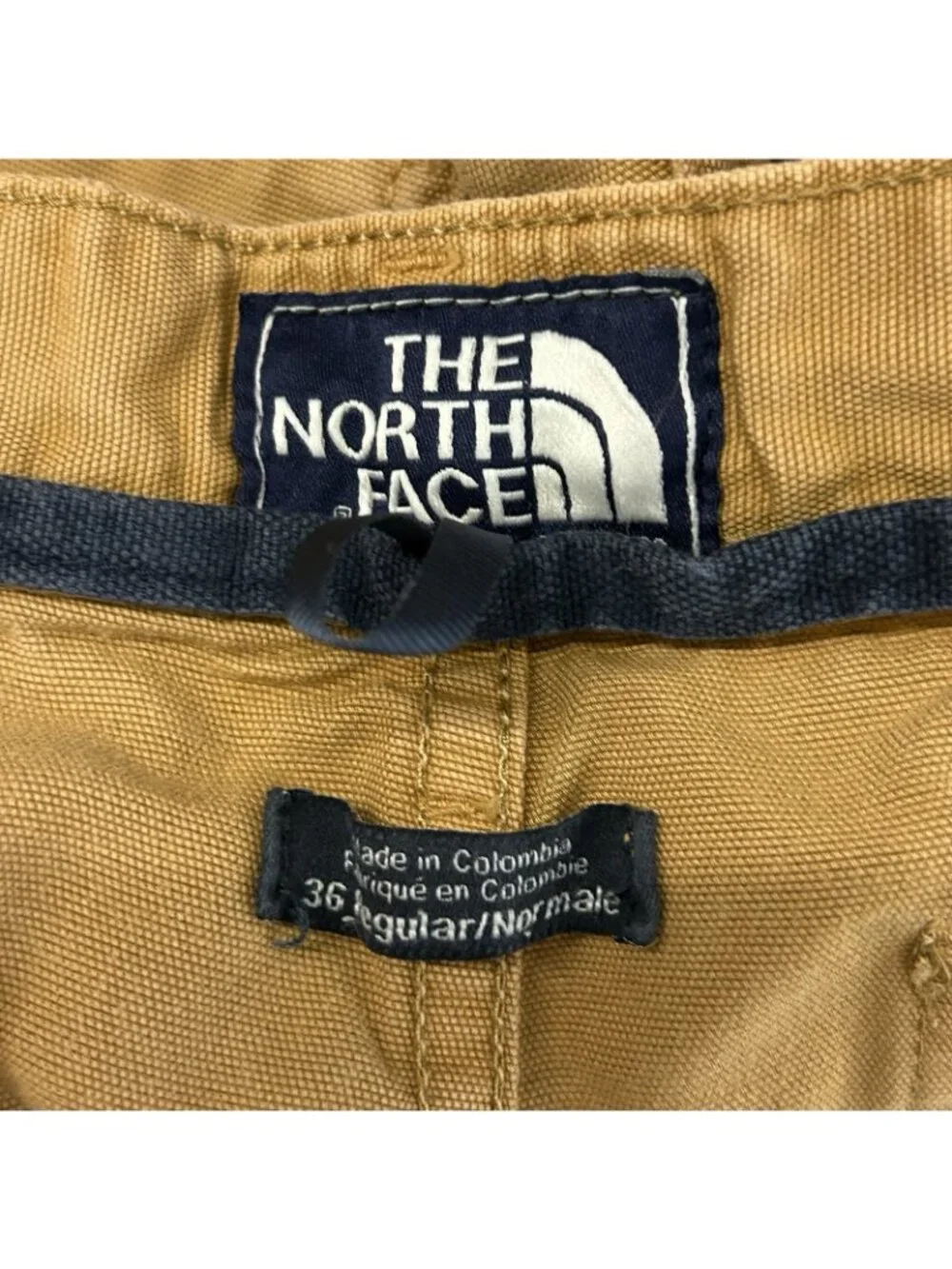 VTG The North Face Cotton Ripstop Cargo Shorts Men's 36R  Gold Hiking Camping